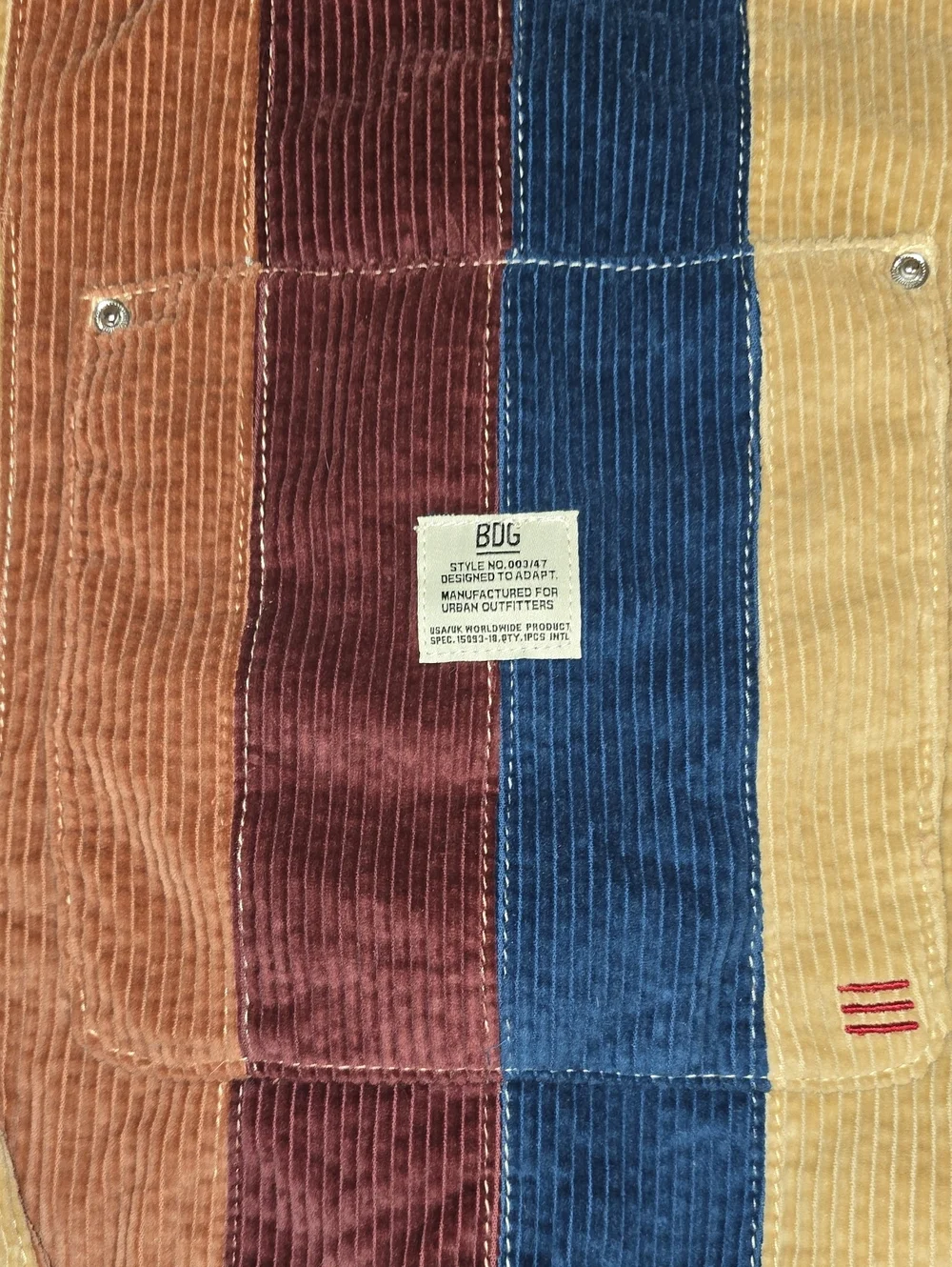 Urban Outfitters BDG Striped Corduroy Tote Bag Y2K EUC